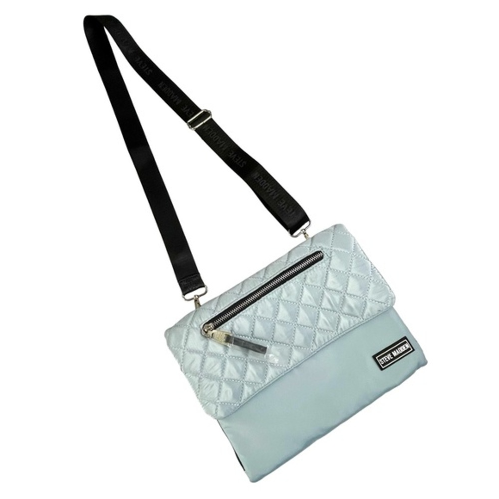 Steve Madden Light Blue Bjodie Nylon Crossbody Clutch Shoulder Bag